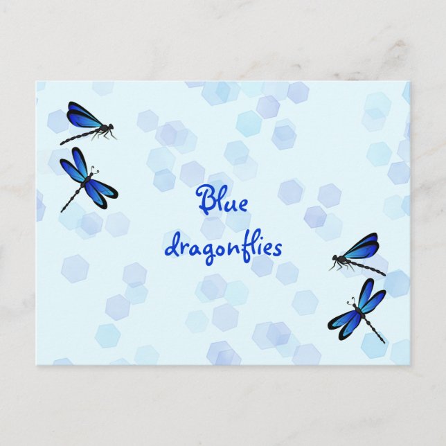 Carte Postale libellules bleues (Devant)