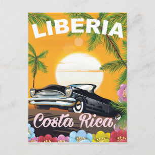 Carte Postale Libéria, affiche de voyage vintage Costa Rica