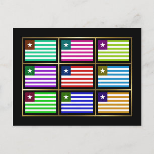 Carte postale Liberia Multihue Flags