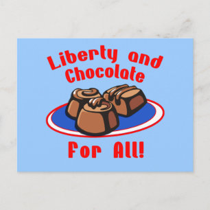 Carte Postale Liberté et chocolat pour tous les produits
