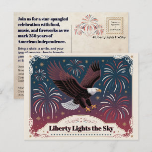 Carte Postale Liberté Illumine le Ciel • 1776–2026 Objet de Souv