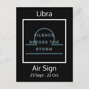 Carte Postale Libra Zodiac Signal Citation amusante en bleu et b