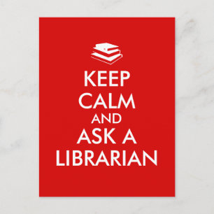 Carte Postale Librarian Gifts Keep Calm Ask a Librarian Custom