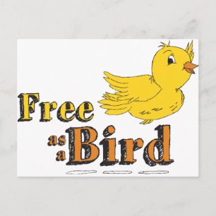 Carte Postale Libre comme un oiseau Libre comme un oiseau Jaune 