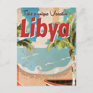 Carte Postale Libye vacances Classic Travel Poster.