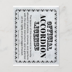 Carte Postale Licence Accordéon