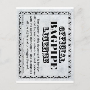 Carte Postale Licence Bagpipe