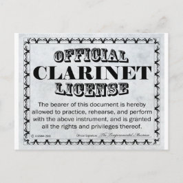 Carte Postale Licence Clarinet