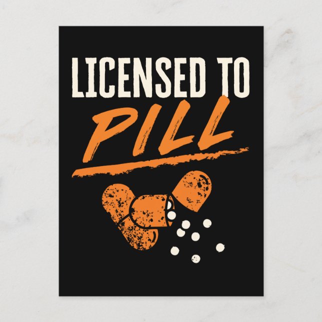 Carte Postale Licence de pilule Pharmacy Tech CPhT (Devant)