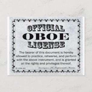Carte Postale Licence Oboe