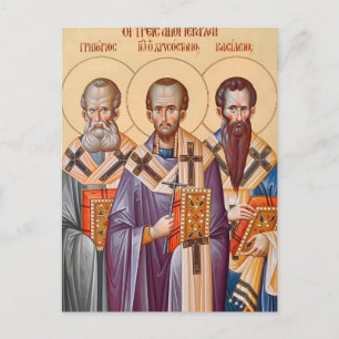 Carte Postale L'icône chrétienne orthodoxe des Trois Hiérarques
