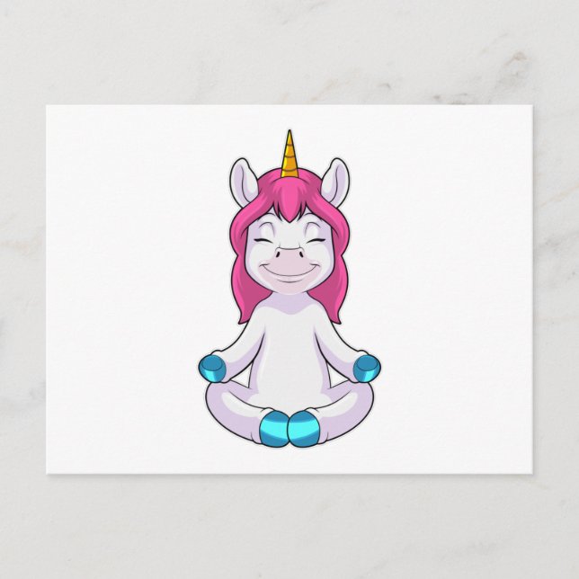 Carte Postale Licorne à méditer en position assise (Devant)
