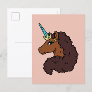 Carte Postale Licorne Afro Unique