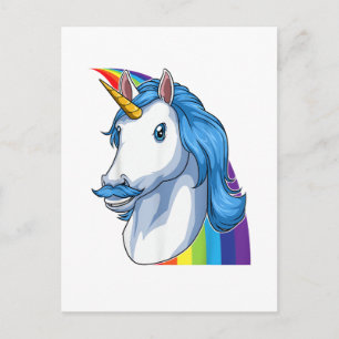 Carte Postale Licorne avec Moustache Dadacorn Dadicorn Licorne D