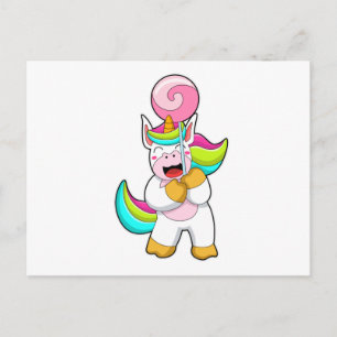 Carte Postale Licorne avec sucette