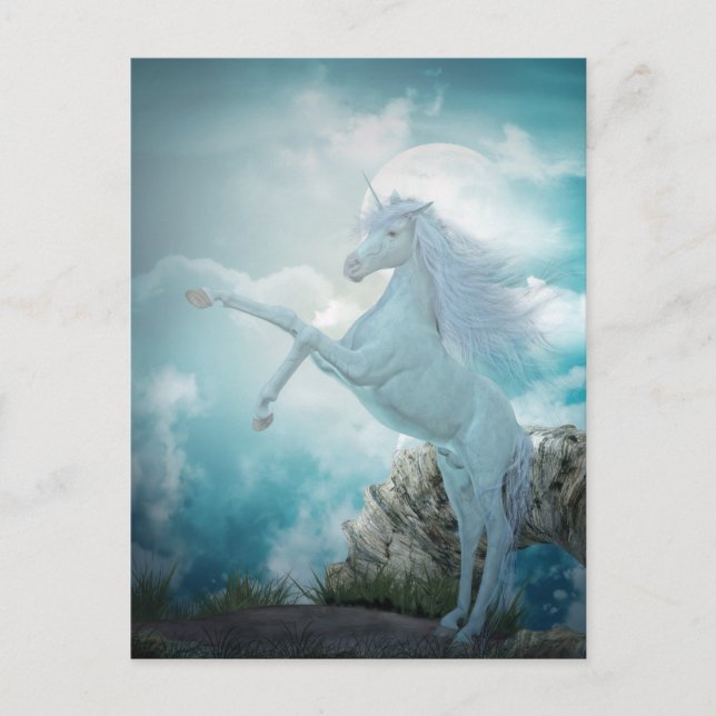 Carte Postale licorne bleue (Devant)