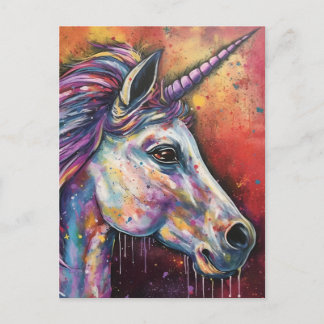 Carte Postale Licorne Colorée