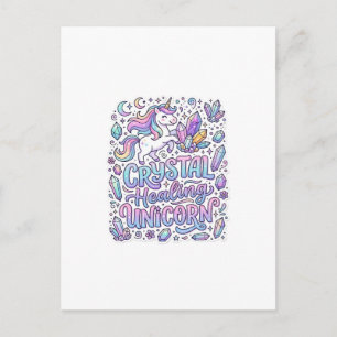 Carte Postale Licorne Cristal Guérison Cadeau Licorne Idée Vecto