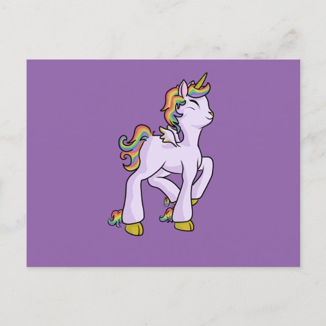 Carte Postale Licorne d'arc-en-ciel ! (Devant)
