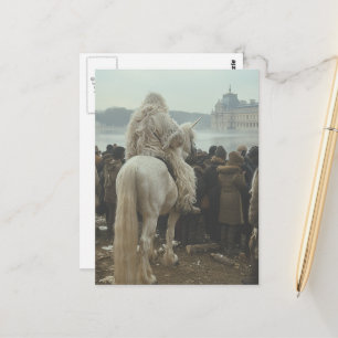 Carte Postale Licorne et homme dans la ville