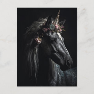 Carte Postale Licorne noire