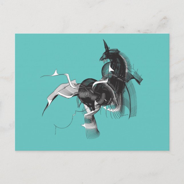 Carte Postale Licorne numérique (Devant)