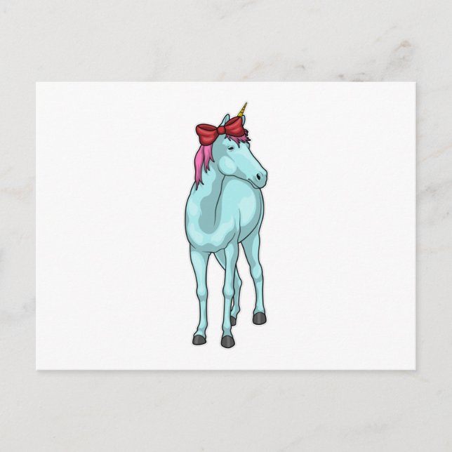 Carte Postale Licorne Ruban (Devant)