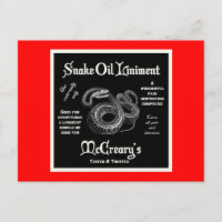 Carte postale Lien à l'huile de serpent