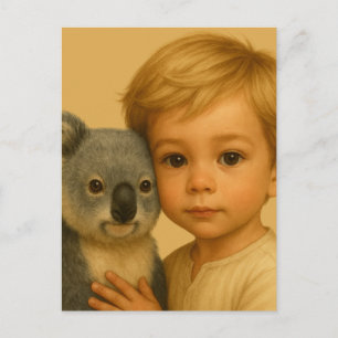 Carte Postale Lien de la nature sauvage et de l'innocence (Koala