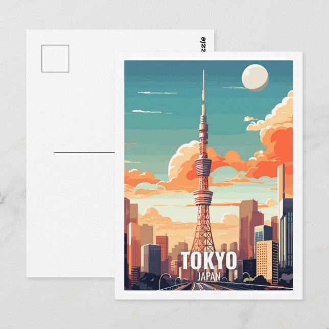 Carte Postale Lieux de voyage célèbres à Tokyo au Japon (Devant / Derrière)