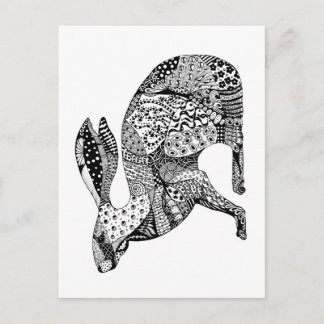 Carte Postale Lièvre accroupi