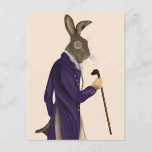 Carte Postale Lièvre en Manteau Violet 2