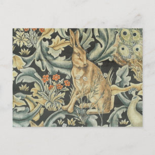 Carte postale - lièvre et oiseau