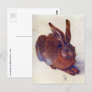 Carte Postale Lièvre jeune par Albrecht Durer, Art Renaissance