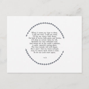 Carte Postale Life Cycle Postcard