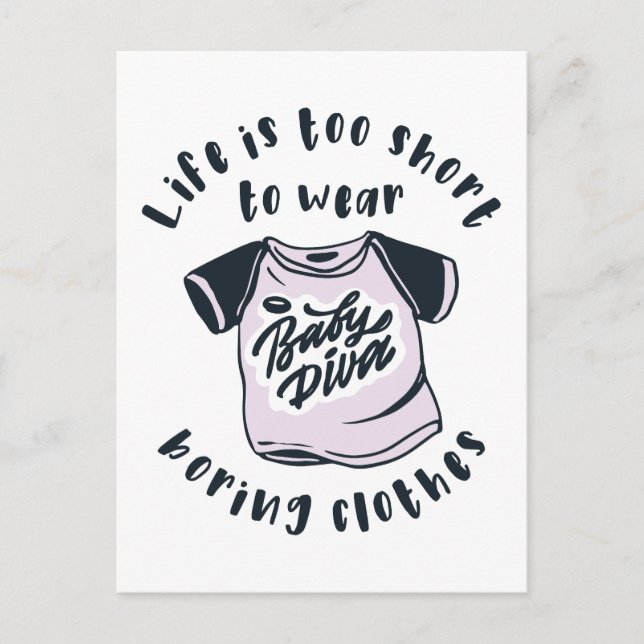 Carte Postale Life is too short to wear boring clothes (Devant)