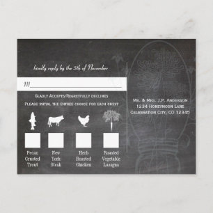 Carte Postale Light Aqua Blue Mason Jar Chalkboard Mariage