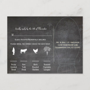 Carte Postale Light Aqua Blue Mason Jar Chalkboard Mariage