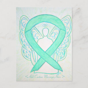 Carte Postale Light Jade Green Awareness Ribbon An