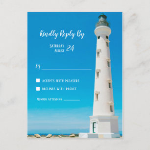 Carte Postale Lighthouse Aruba Destination Wedding RSVP