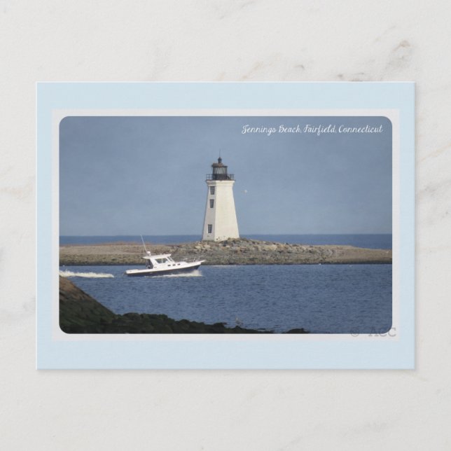 Carte Postale Lighthouse Jennings Beach Fairfield Connecticut (Devant)