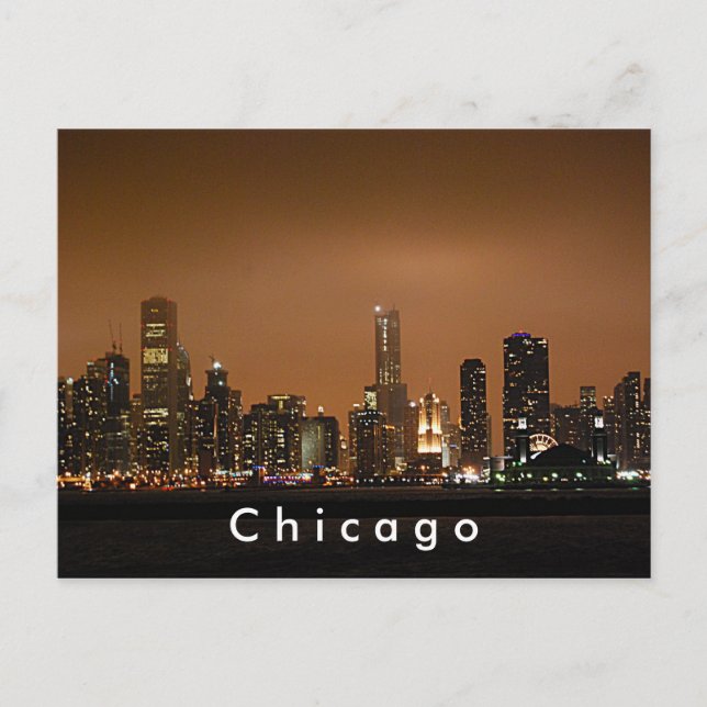 Carte Postale Ligne aérienne de Chicago sur Navy Pier (Devant)