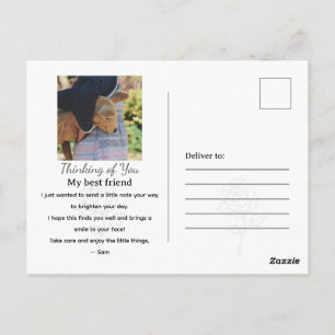 Carte Postale Ligne artistique minimaliste de rose, floral éléga