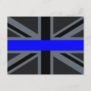Carte Postale Ligne bleue mince Union Jack