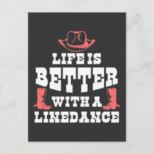 Carte Postale Ligne Danse Vie Amusante Pays Ligne Danse Bottes
