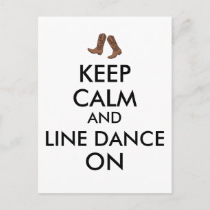 Carte Postale Ligne Danser Cadeau Garder Calme Danseuse Cowboy B