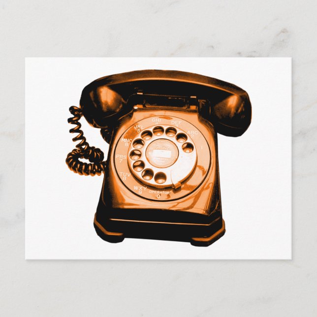 Carte Postale Ligne d'assistance téléphonique en orange (Devant)