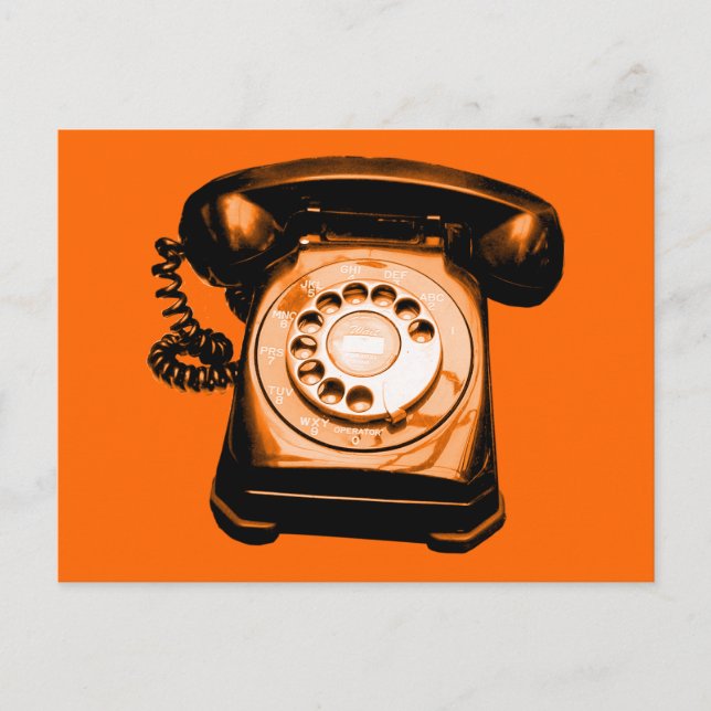 Carte Postale Ligne d'assistance téléphonique en orange (Devant)