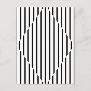 Carte Postale Ligne de diamant d'illusion optique Noir Blanc