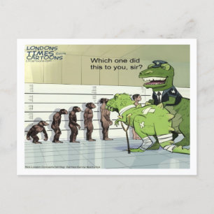 Carte Postale Ligne de police des dinosaures drôle